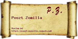 Poszt Zomilla névjegykártya